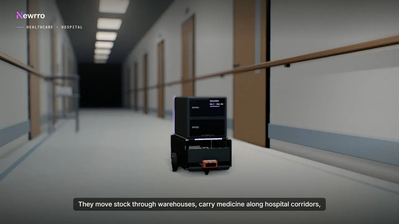 An autonomous mobile robot at work in hospitals