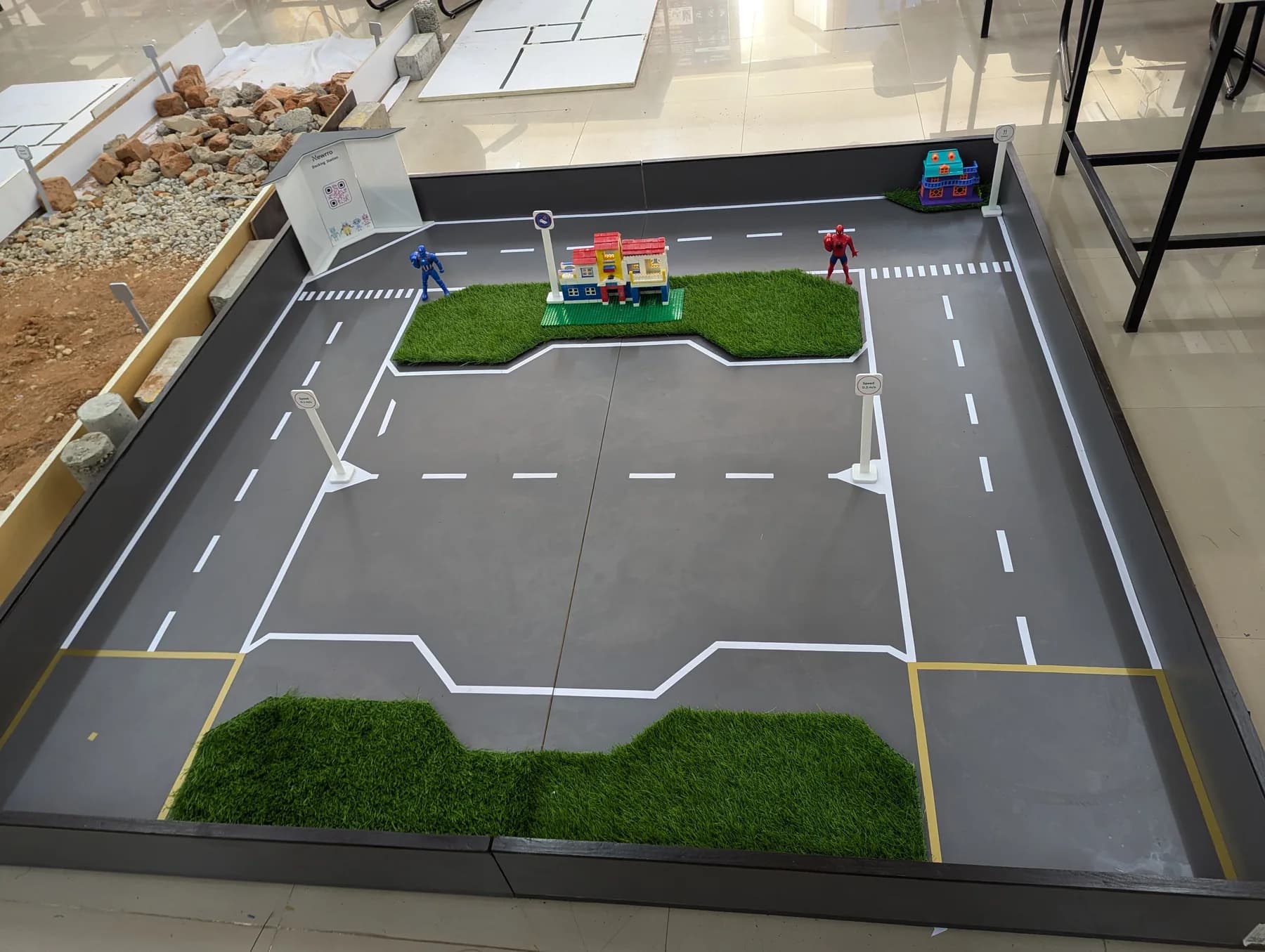 The same Smart Arena installation, with traffic signals and zones in place